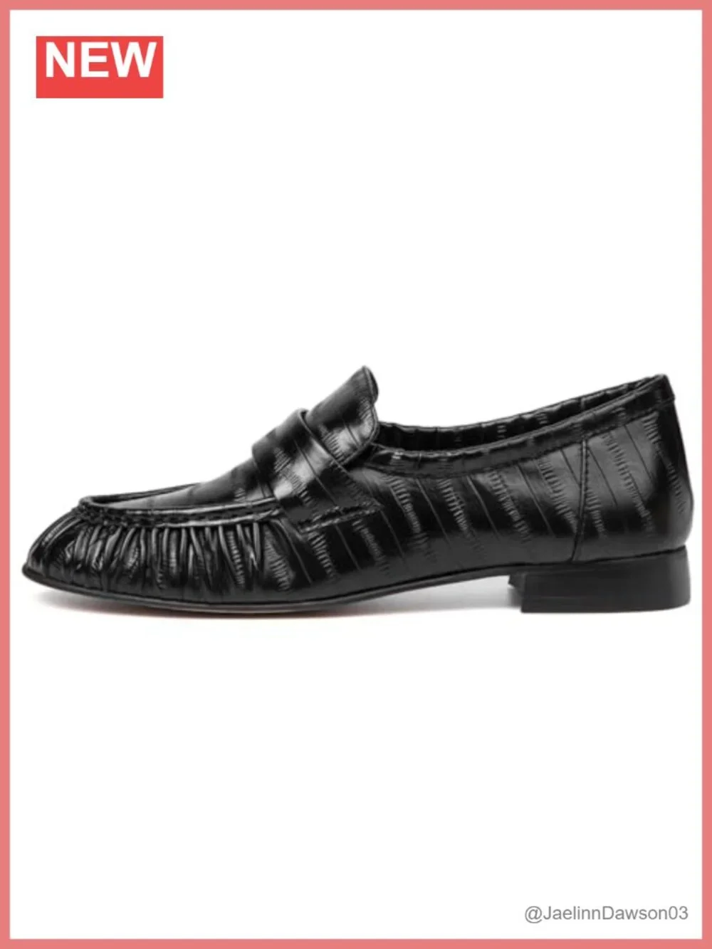 Chunky Heel Penny Loafers for Women Round Toe Slip On PU Rubber Sole Formal